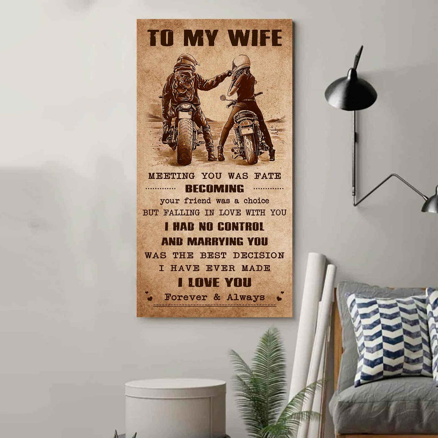 drb vgt- poster canvas to my wife meeting you was fate - i love you forever and always gift for your wife