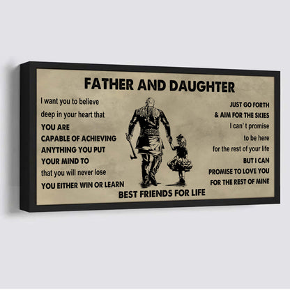 Biker Father And Daughter Best Friends For Life - Ver 2 You Will Never Lose Poster Canvas Gift For Daughter From Father