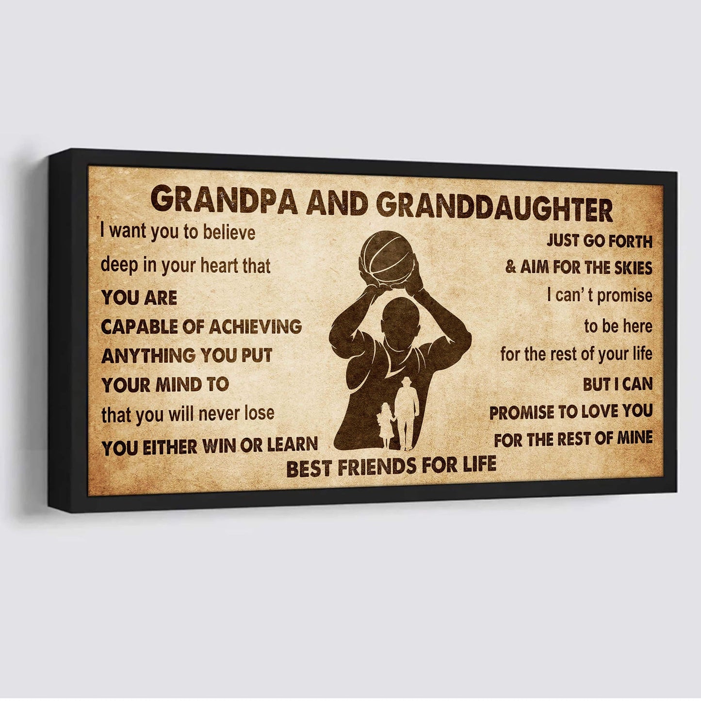 personalized grandpato granddaughter poster canvas grandpa and granddaughter best friends for life - message for your granddaughter gifts for her