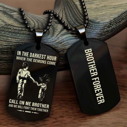 Cowboy Customizable engraved black dog tag double sided gift from brother, brother forevers