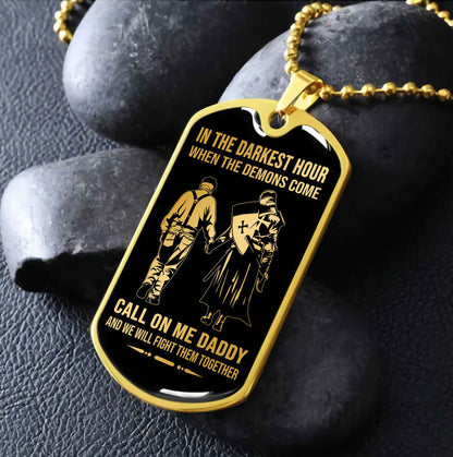 DRB Military Chain Silver Plated 18K Gold Plated Call On Me Daddy Gift For Your Dad