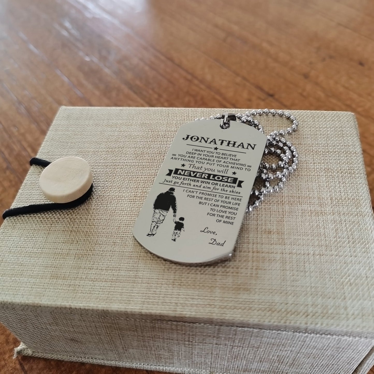 to my son-never lose - gifts from dad mom to son - engraved dog tag all style