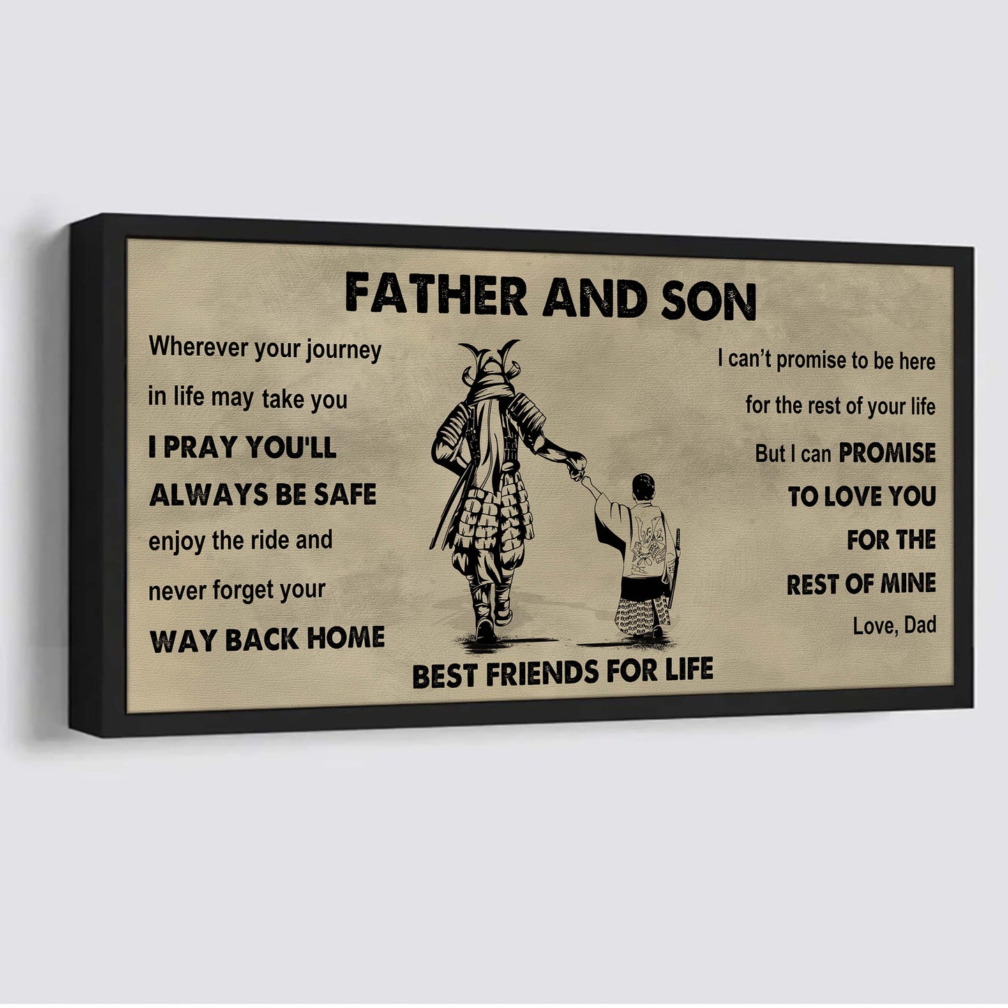 family-photo upload father and daughter best friends for life - ver 2 never forget your way back home poster canvas gift for son from father