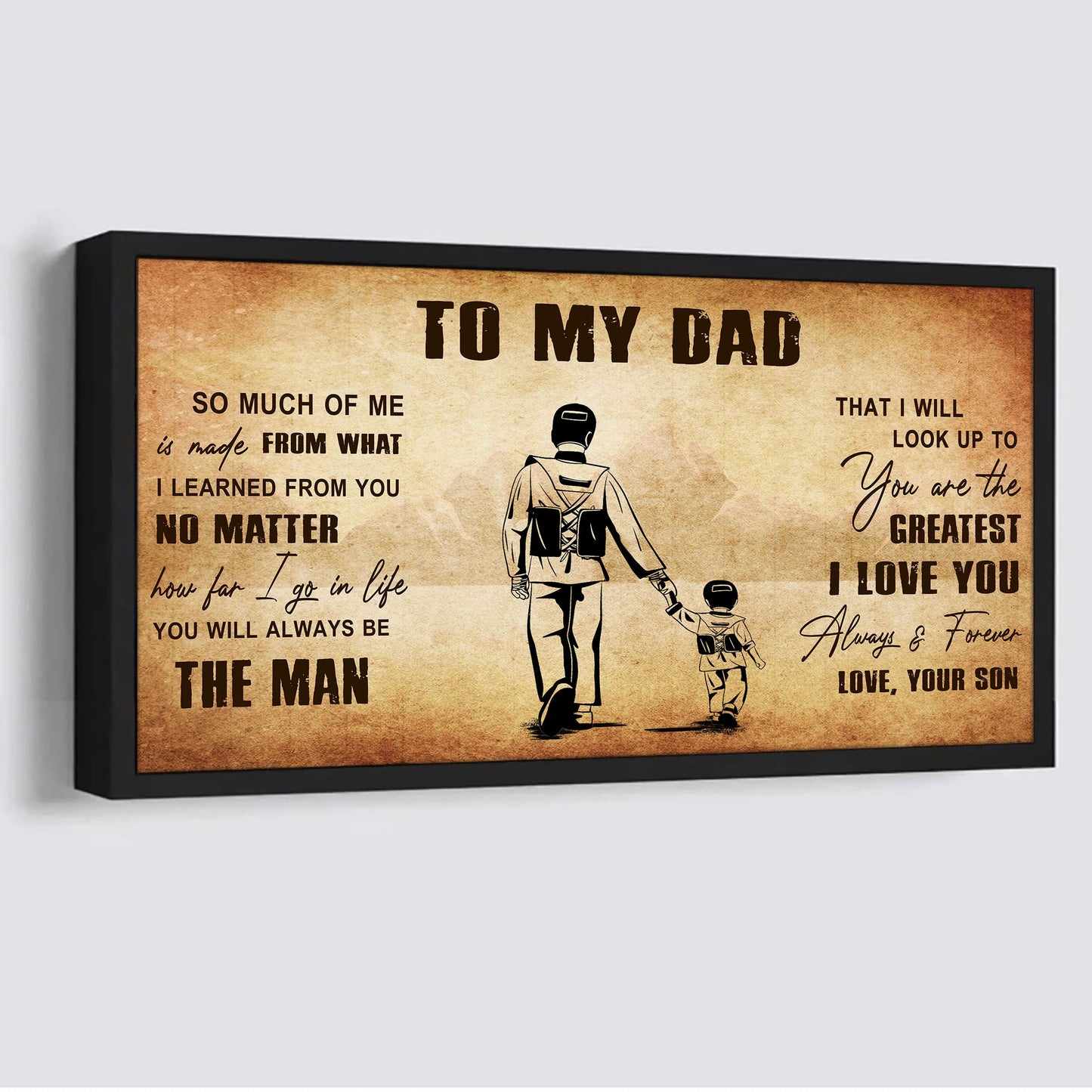 family to my dad - you are the greatest i love you poster canvas from son to father gifts for father