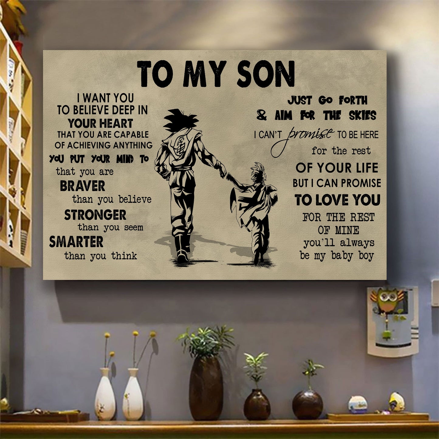 canvas poster dad to son you are braver than you believe you'll always be my baby boy