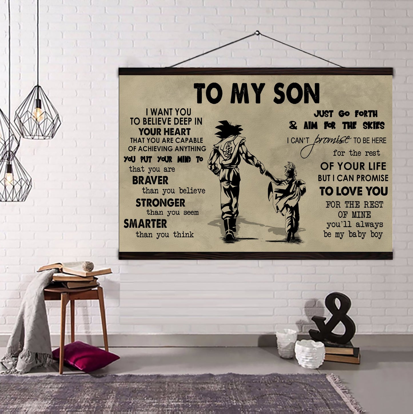 canvas poster dad to son you are braver than you believe you'll always be my baby boy