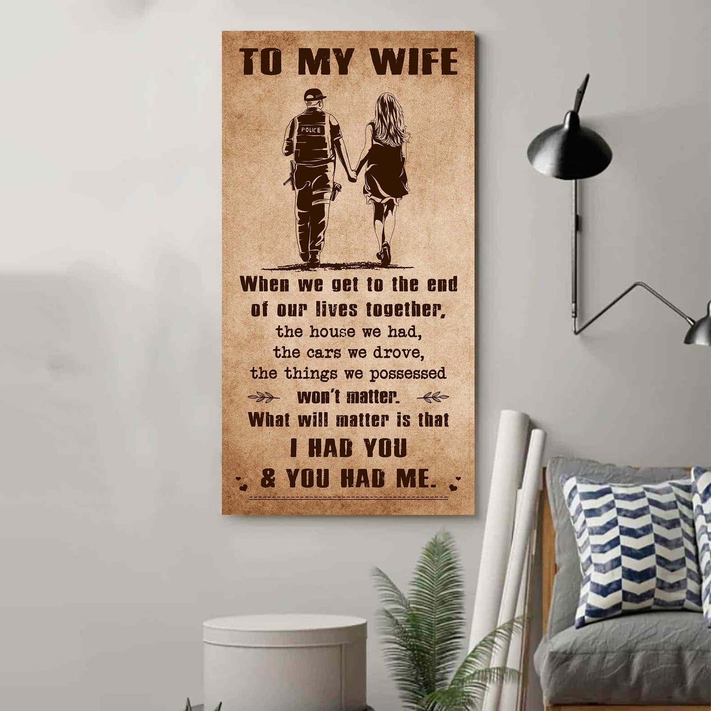 i had you and you had me wife and husband - vertical poster canvas, gift for your darling