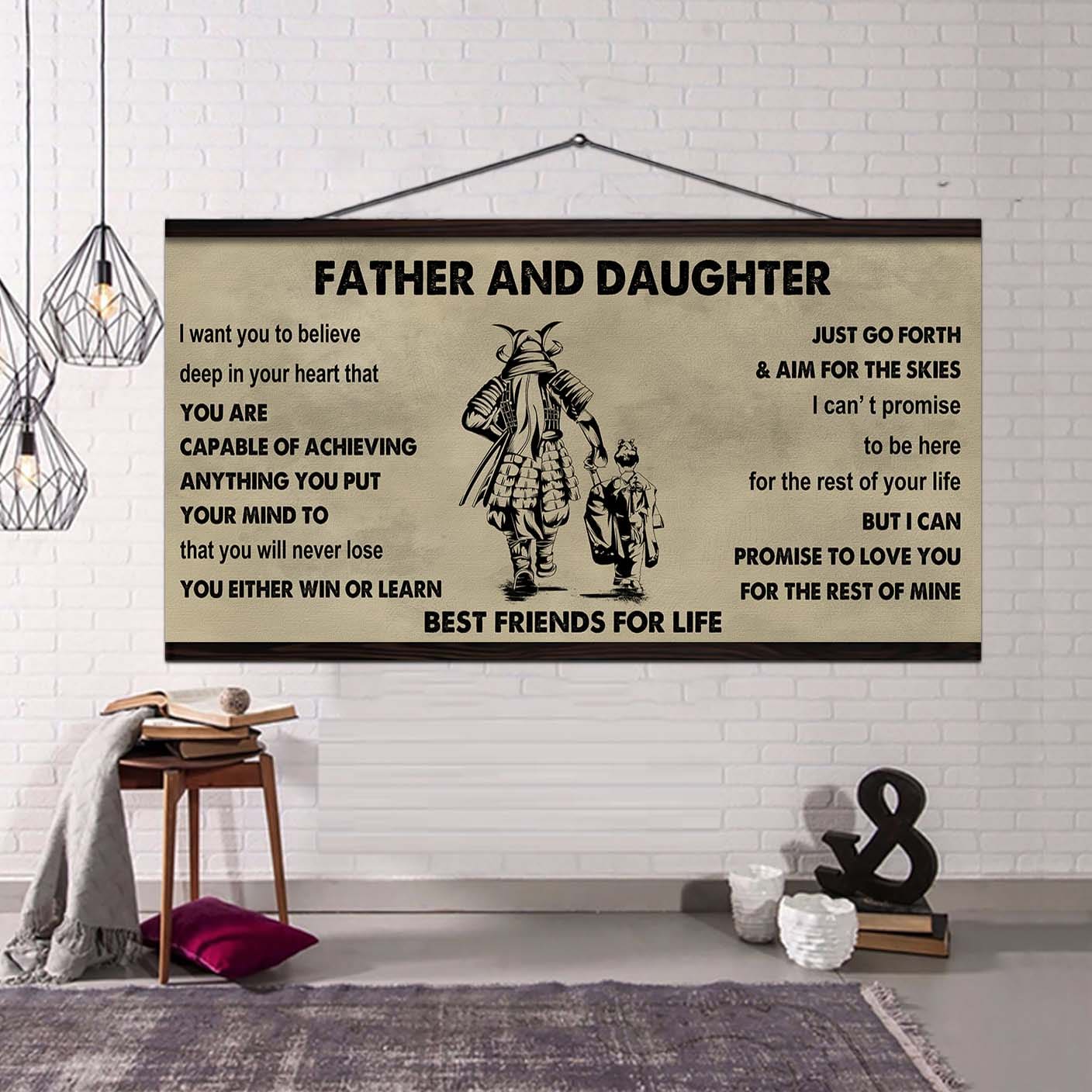 biker father and daughter best friends for life - ver 2 you will never lose poster canvas gift for daughter from father