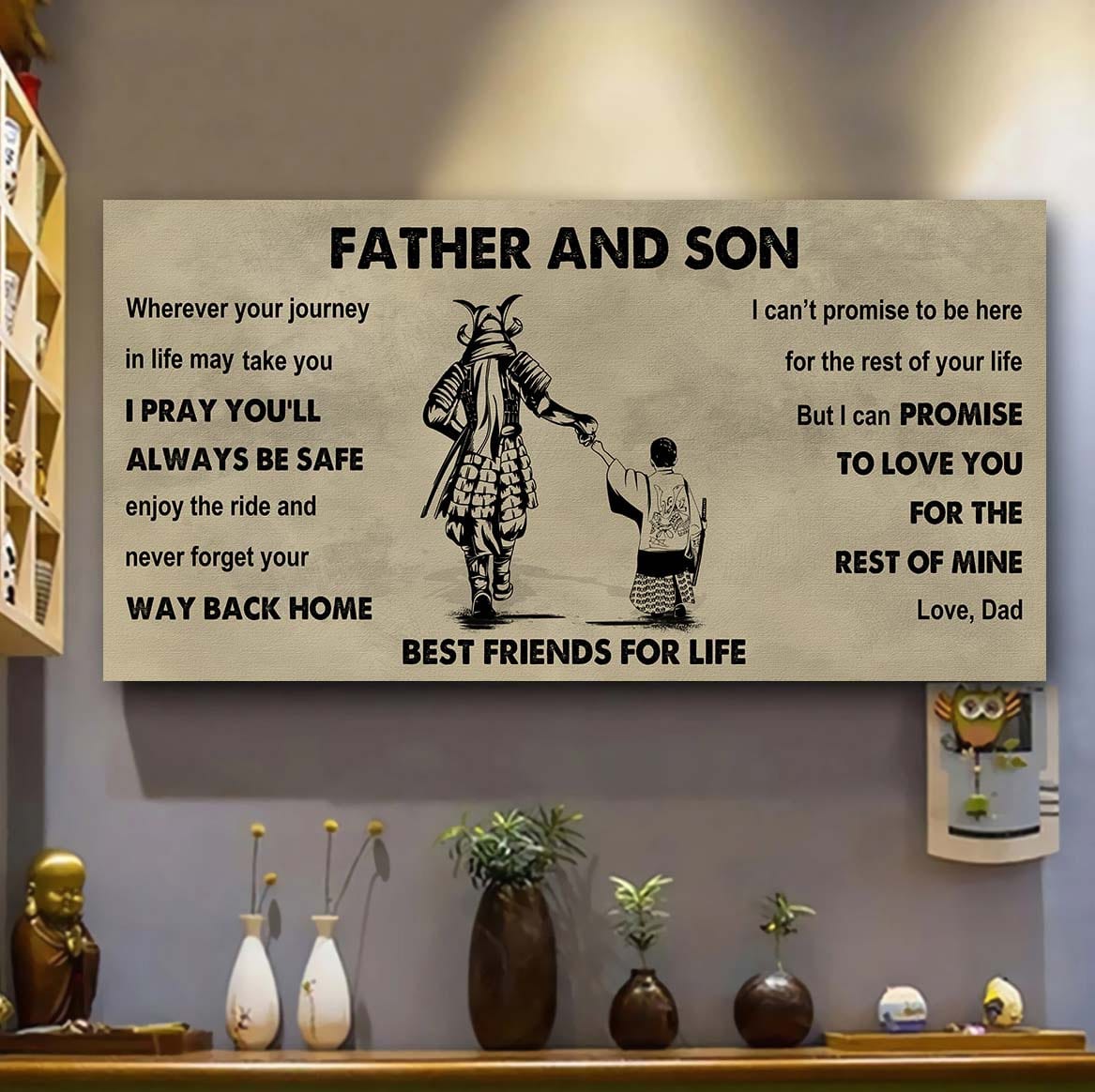 soldier father and son best friends for life - ver 2 never forget your way back home poster canvas gift for son from father