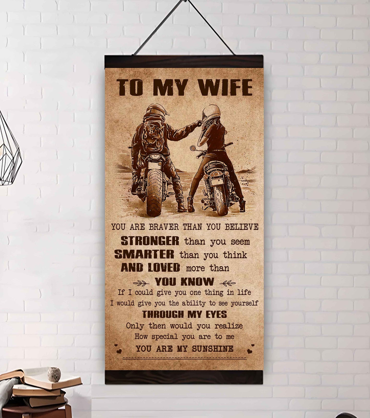 samurai poster canvas you are braver than you believe - you are my sunshine gift for your wife