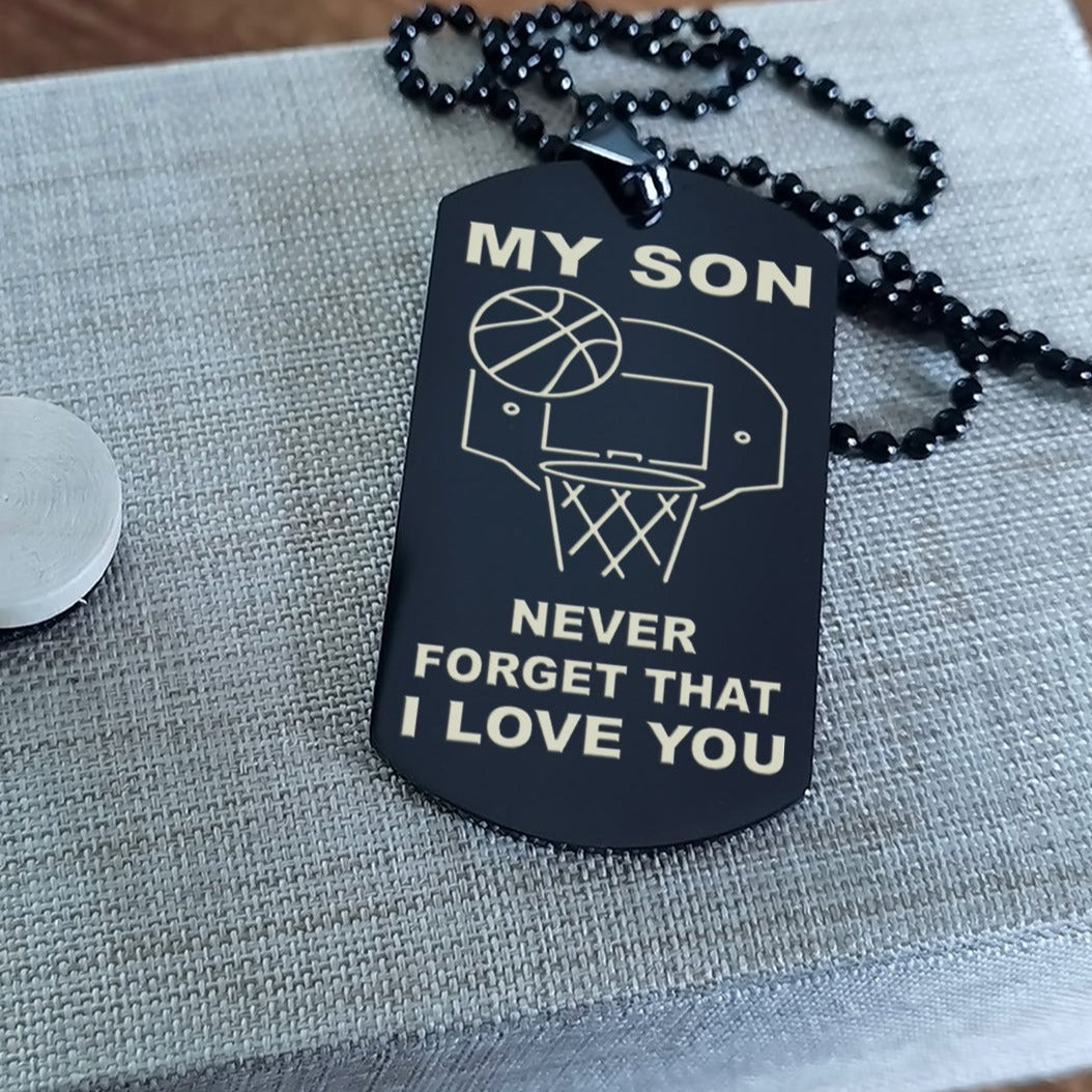 customizable basketball dog tag, gifts from grandpa grandma to grandson- it is not about better than someone else, it is about being better than you were the day before, be strong be brave be humble