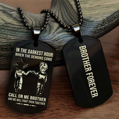 Cowboy Customizable engraved black dog tag double sided gift from brother, brother forevers