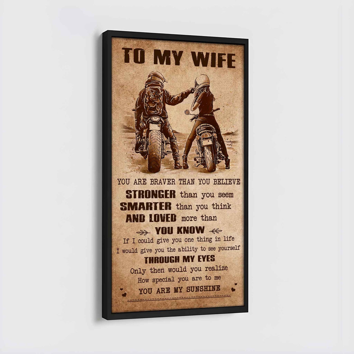 samurai poster canvas you are braver than you believe - you are my sunshine gift for your wife