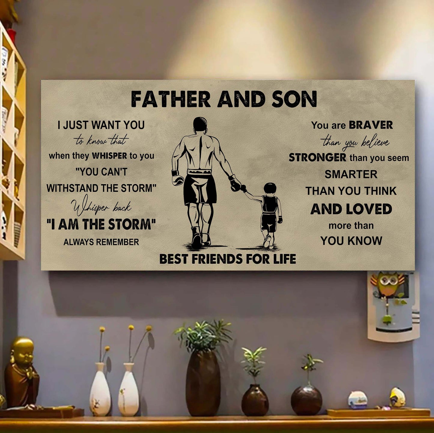 basketball father and son best friends for life - i am the storm poster canvas gift for son from father