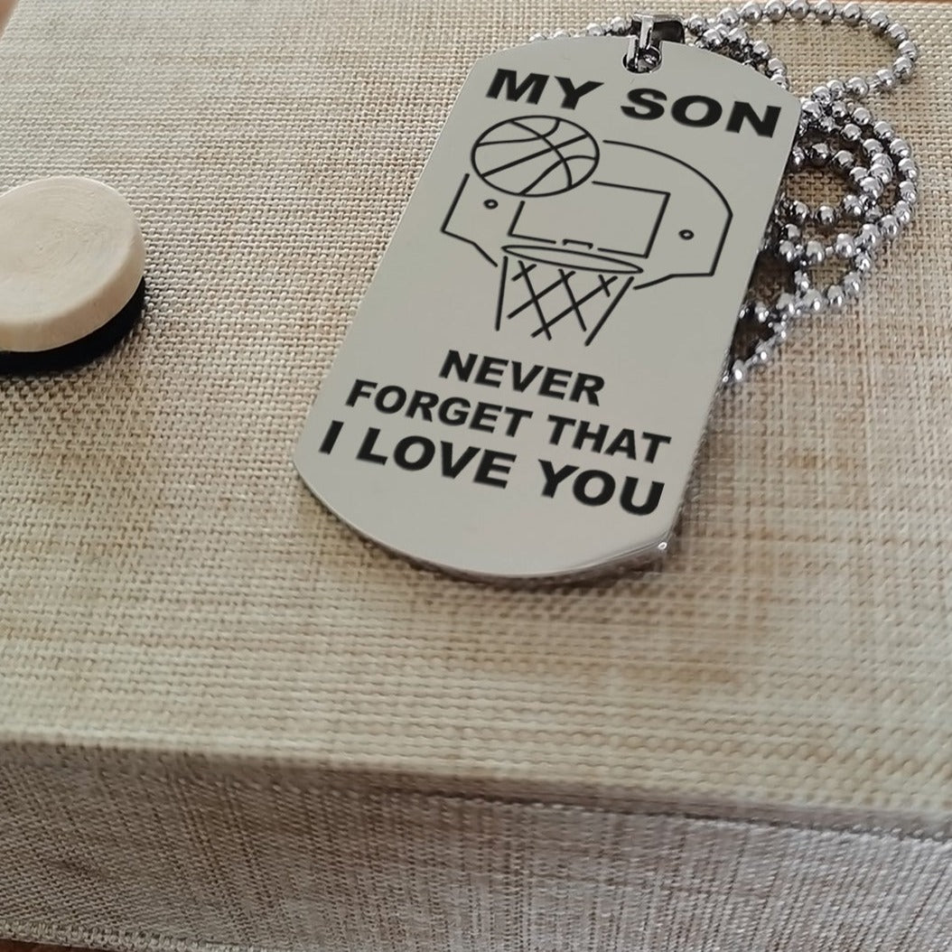 customizable basketball dog tag, gifts from grandpa grandma to grandson- it is not about better than someone else, it is about being better than you were the day before, be strong be brave be humble