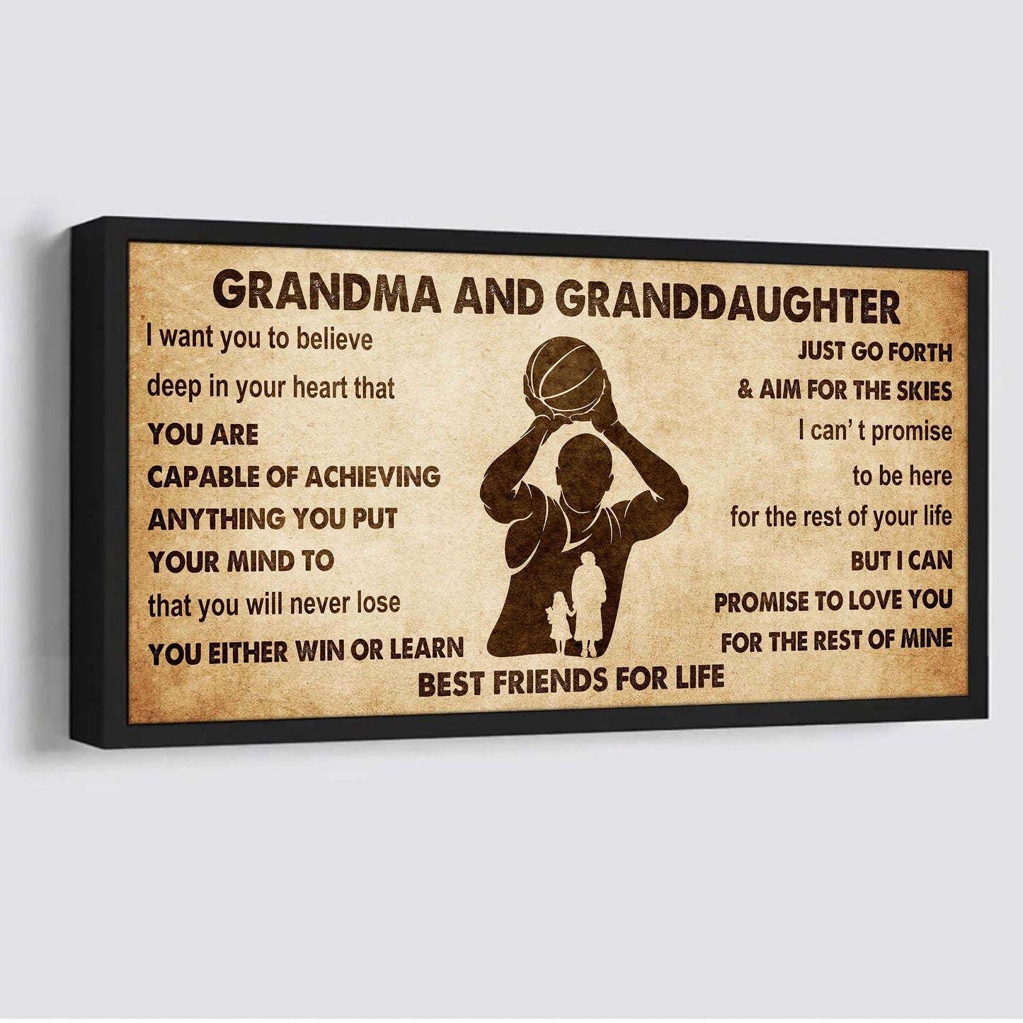 personalized grandma to granddaughter poster canvas grandma and granddaughter best friends for life - message for your granddaughter gifts for her