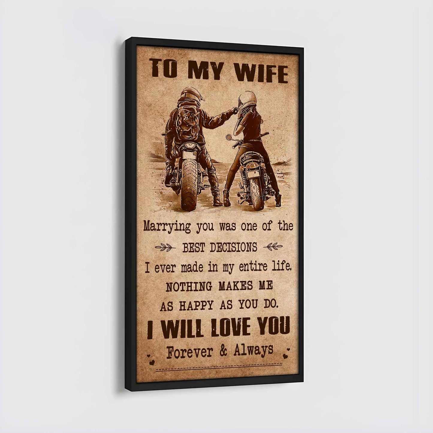 samurai poster canvas to my wife marrying you was one of the best decisions - i will love you forever and always gift for your wife