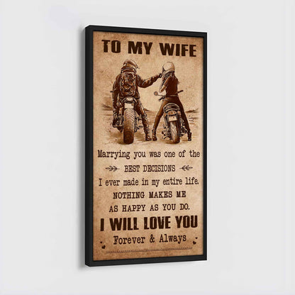 Samurai Poster Canvas To My Wife Marrying You Was One Of The Best Decisions - I Will Love You Forever And Always Gift For Your Wife