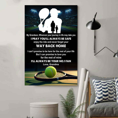 Sport Poster Canvas Grandma To Grandson - Never Forget Your Way Back Home I Will Always Your No 1 Fan