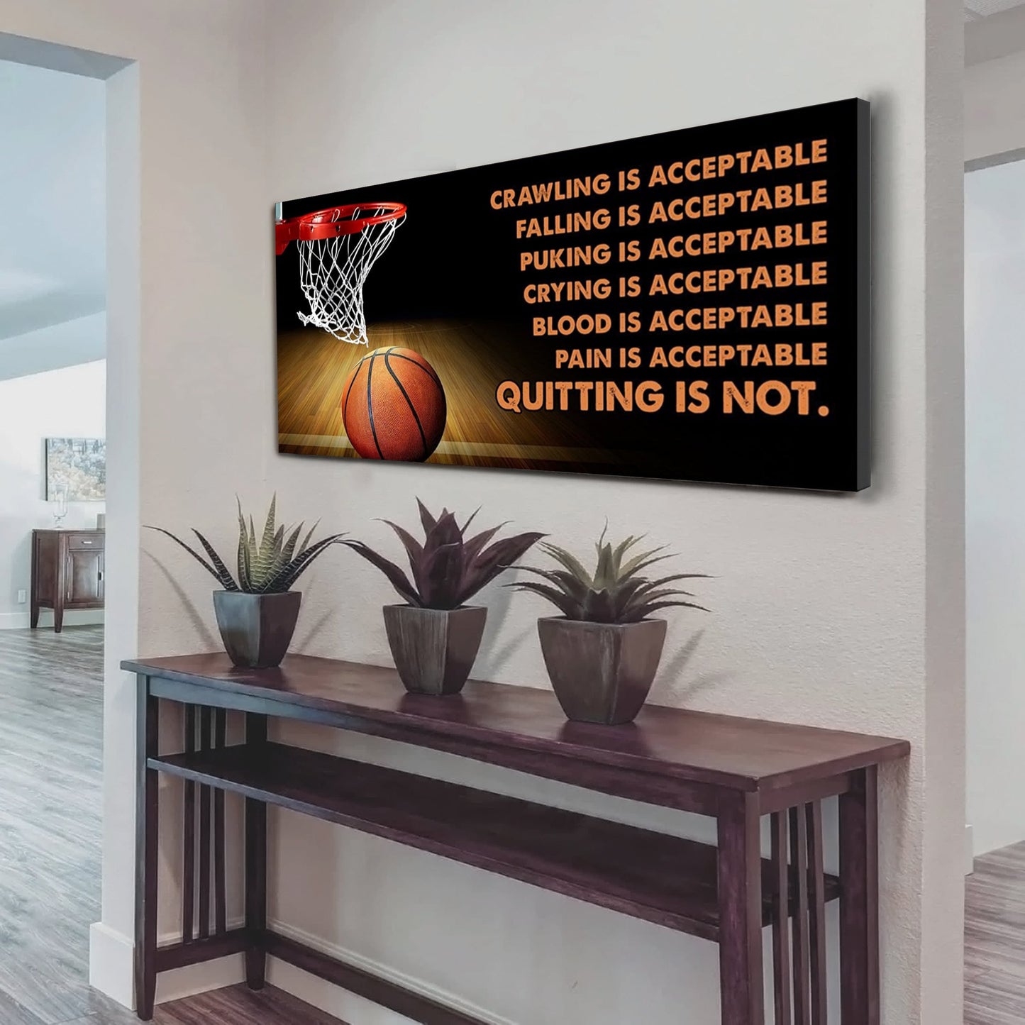 customizable basketball poster – quitting is not