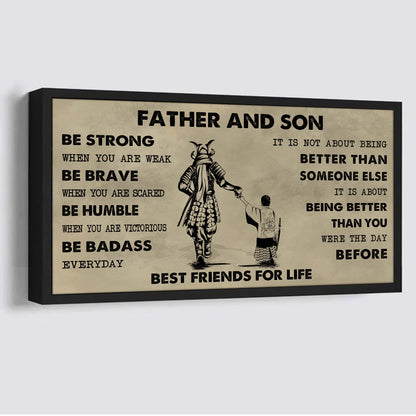 Vikings Father And Son Best Friends For Life - Be Strong When You Are Weak Poster Canvas Gift For Son From Father