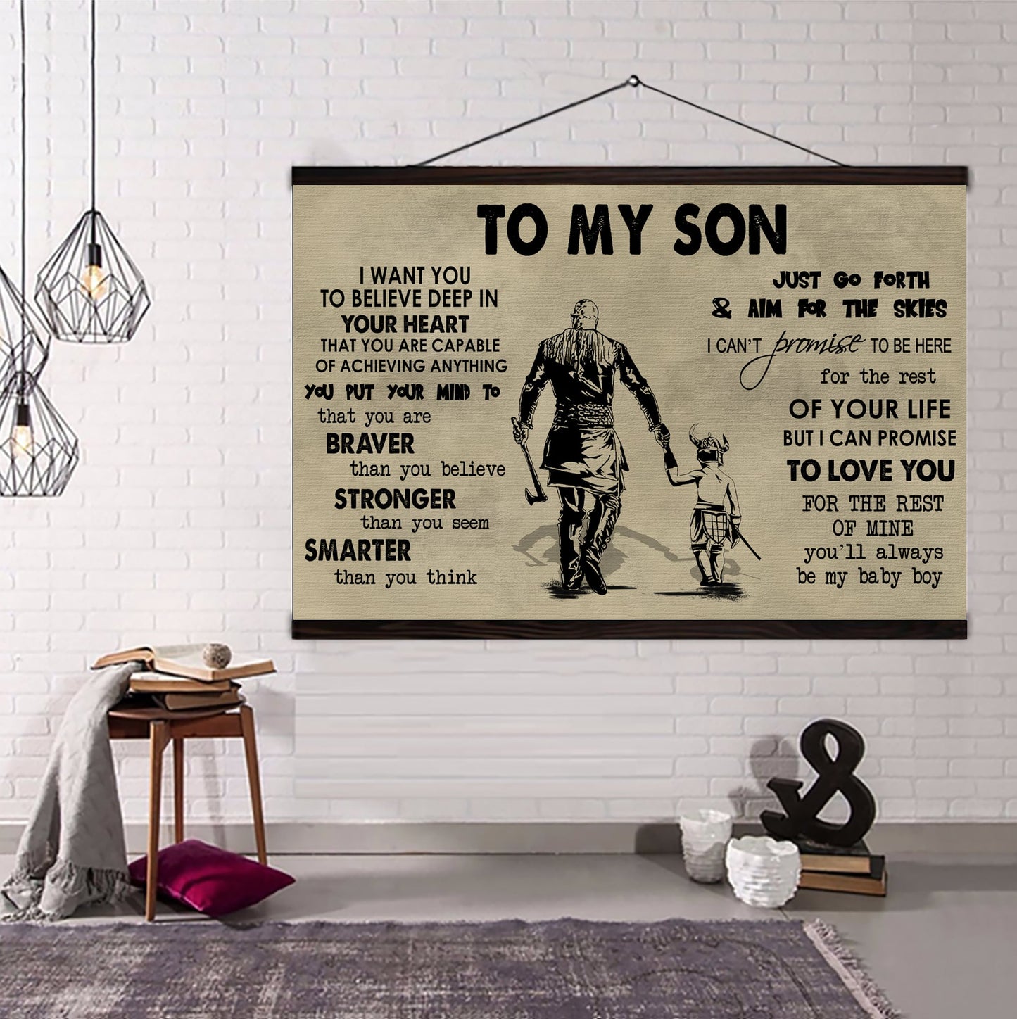 canvas poster dad to son you are braver than you believe you'll always be my baby boy