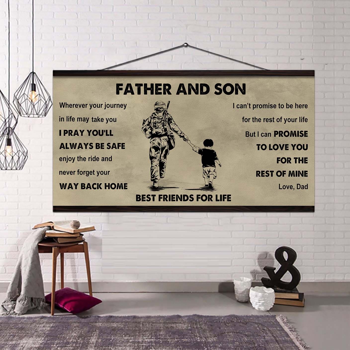 vikings father and son best friends for life - ver 2 never forget your way back home poster canvas gift for son from father