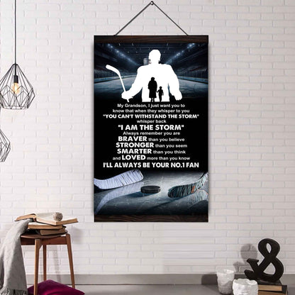 Sport Poster Canvas Grandma To Grandson - Whisper Back I Am The Storm I Will Always Your No 1 Fan