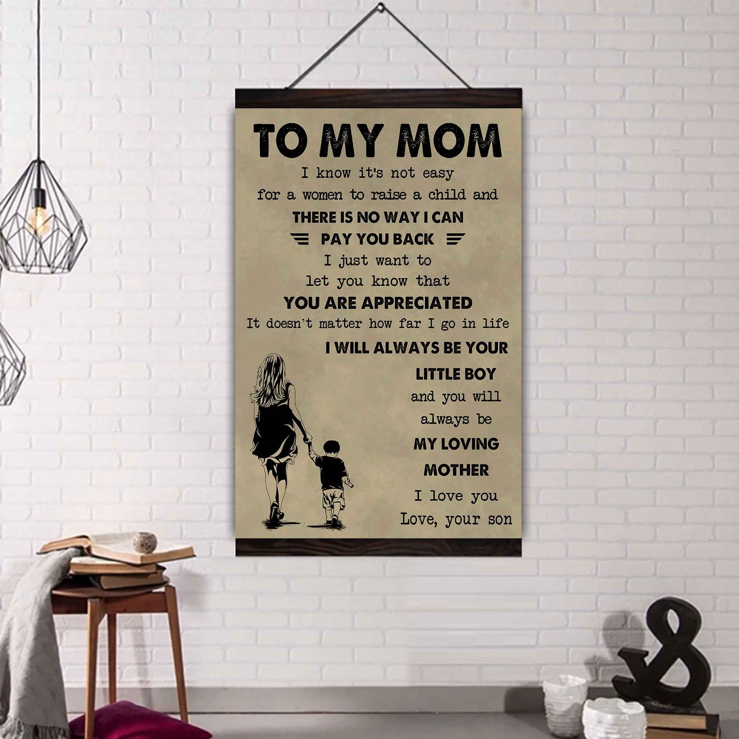 Poster Child Canvas To My Mom I Know It's Not Easy To Raise A Child I Will Always Be Your Little Boy