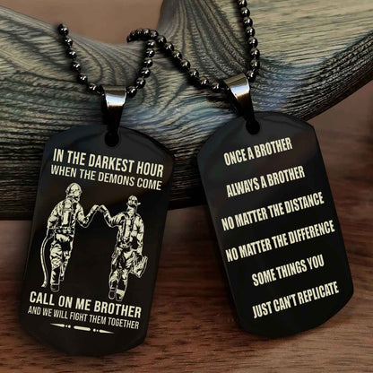Cowboy Customizable engraved dog tag double sided gift from brother Once A Brother Always A Brother