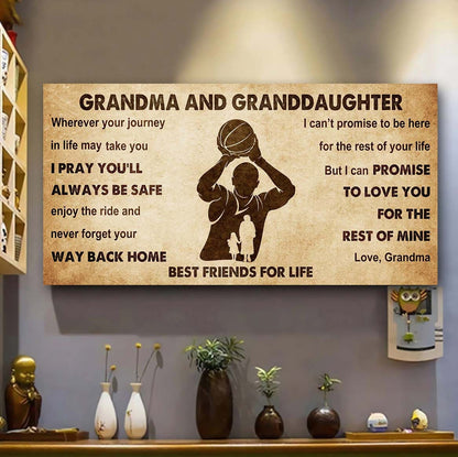 Personalized Grandma To Granddaughter Poster Canvas Grandma and Granddaughter Best Friends For Life - Message For Your Granddaughter Gifts For Her