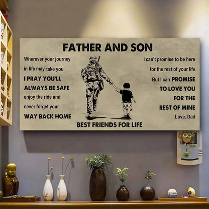 DRB GK Father And Son Best Friends For Life - Ver 2 Never Forget Your Way Back Home Poster Canvas Gift For Son From Father