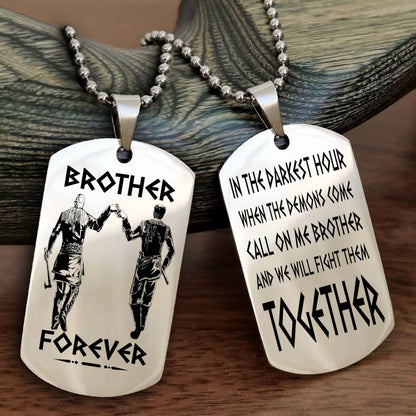 DRB Personalized Double Sided Dog Tag For My Brother - Call On Me Brother And We Will Fight Them Together Gift For Your Friend