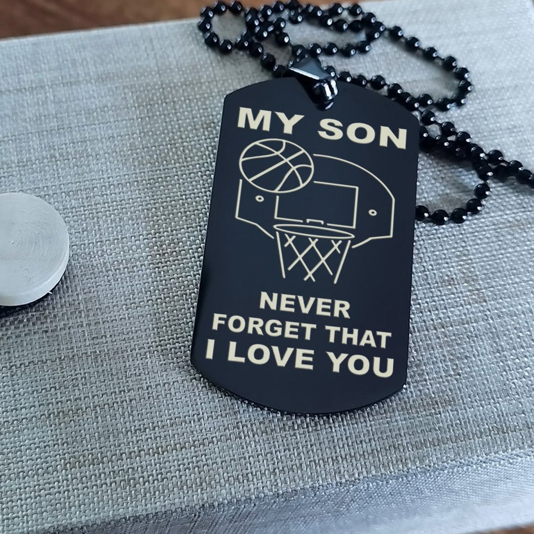 customizable basketball dog tag, gifts from dad mom to son- it is not about better than someone else, it is about being better than you were the day before, be strong be brave be humble