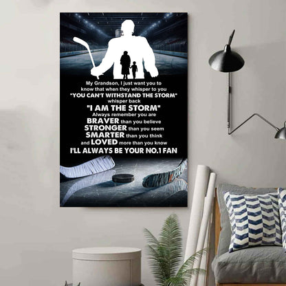 Sport Poster Canvas Grandma To Grandson - Whisper Back I Am The Storm I Will Always Your No 1 Fan