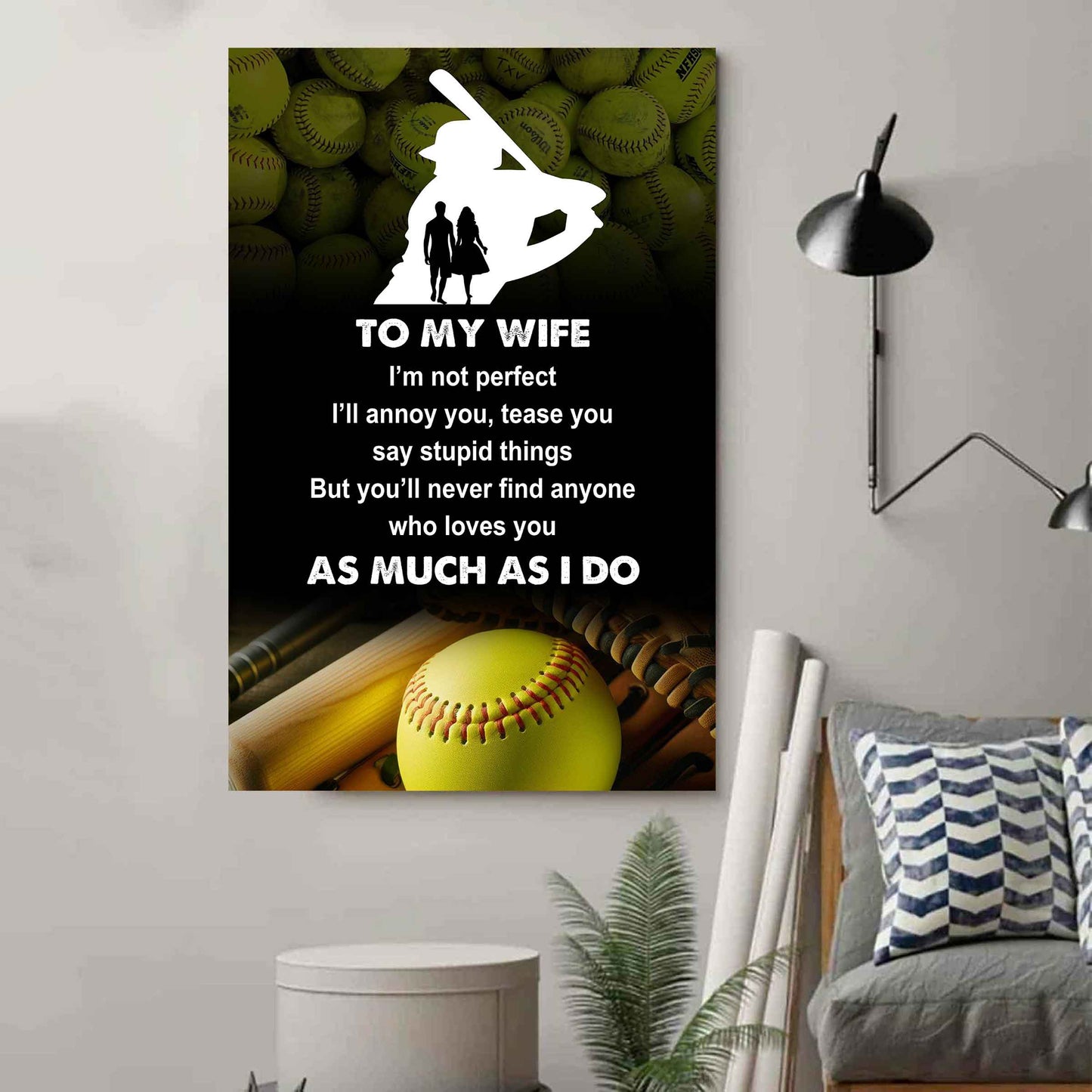 sport poster canvas to my wife i am not perfect gift for your wife