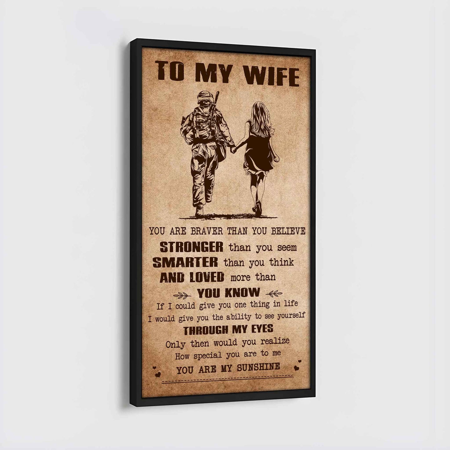 samurai poster canvas you are braver than you believe - you are my sunshine gift for your wife