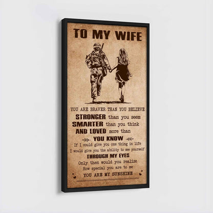 Samurai Poster Canvas You Are Braver Than You Believe - You Are My Sunshine Gift For Your Wife