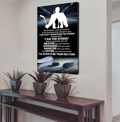 Sport Poster Canvas Grandma To Grandson - Whisper Back I Am The Storm I Will Always Your No 1 Fan