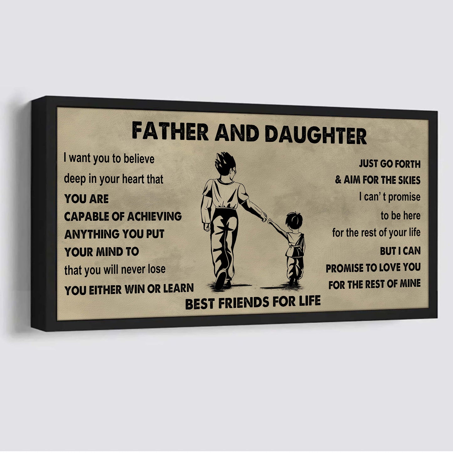 family father and daughter best friends for life - ver 2 you will never lose poster canvas gift for daughter from father