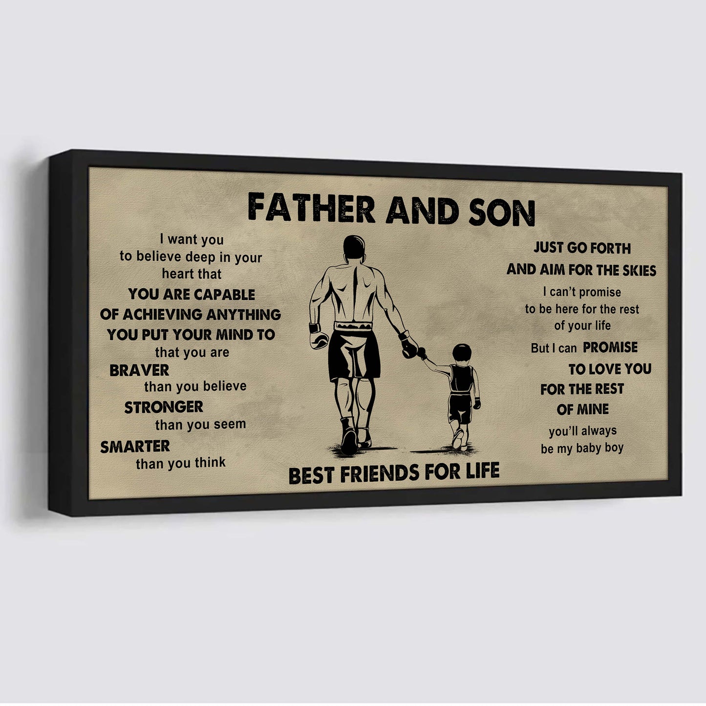 family father and son best friends for life - that you are braver than you believe poster canvas gift for son from father