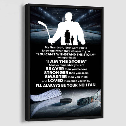 Sport Poster Canvas Grandma To Grandson - Whisper Back I Am The Storm I Will Always Your No 1 Fan