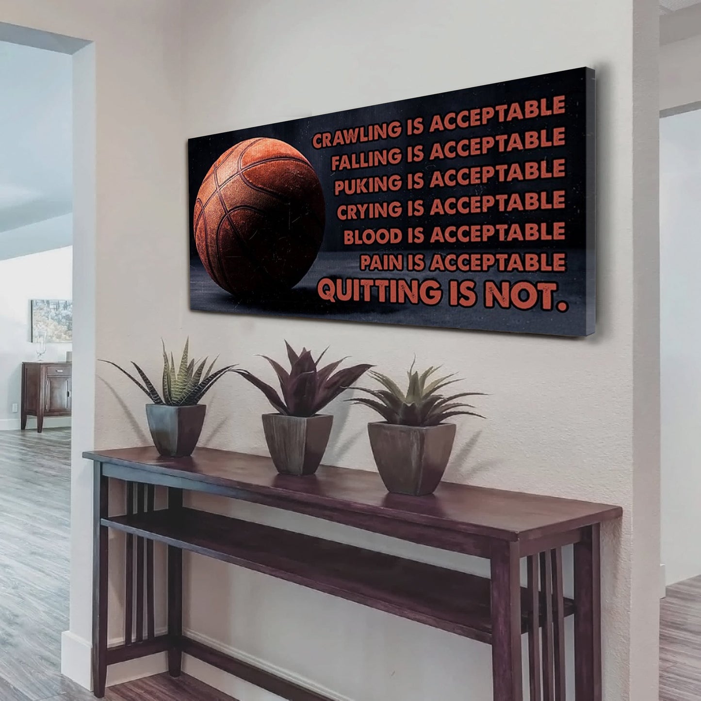 customizable basketball poster – quitting is not