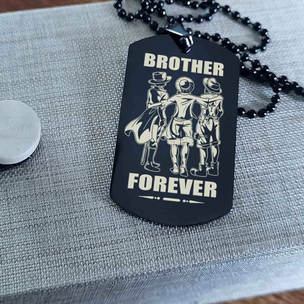 op engraved double sided dog tag gift from brother, in the darkest hour, when the demons come call on me brother and we will fight them together, brother forever