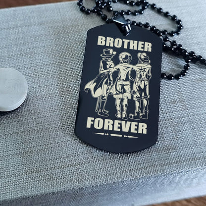 OP engraved double sided dog tag gift from brother, In the darkest hour, When the demons come call on me brother and we will fight them together, brother forever