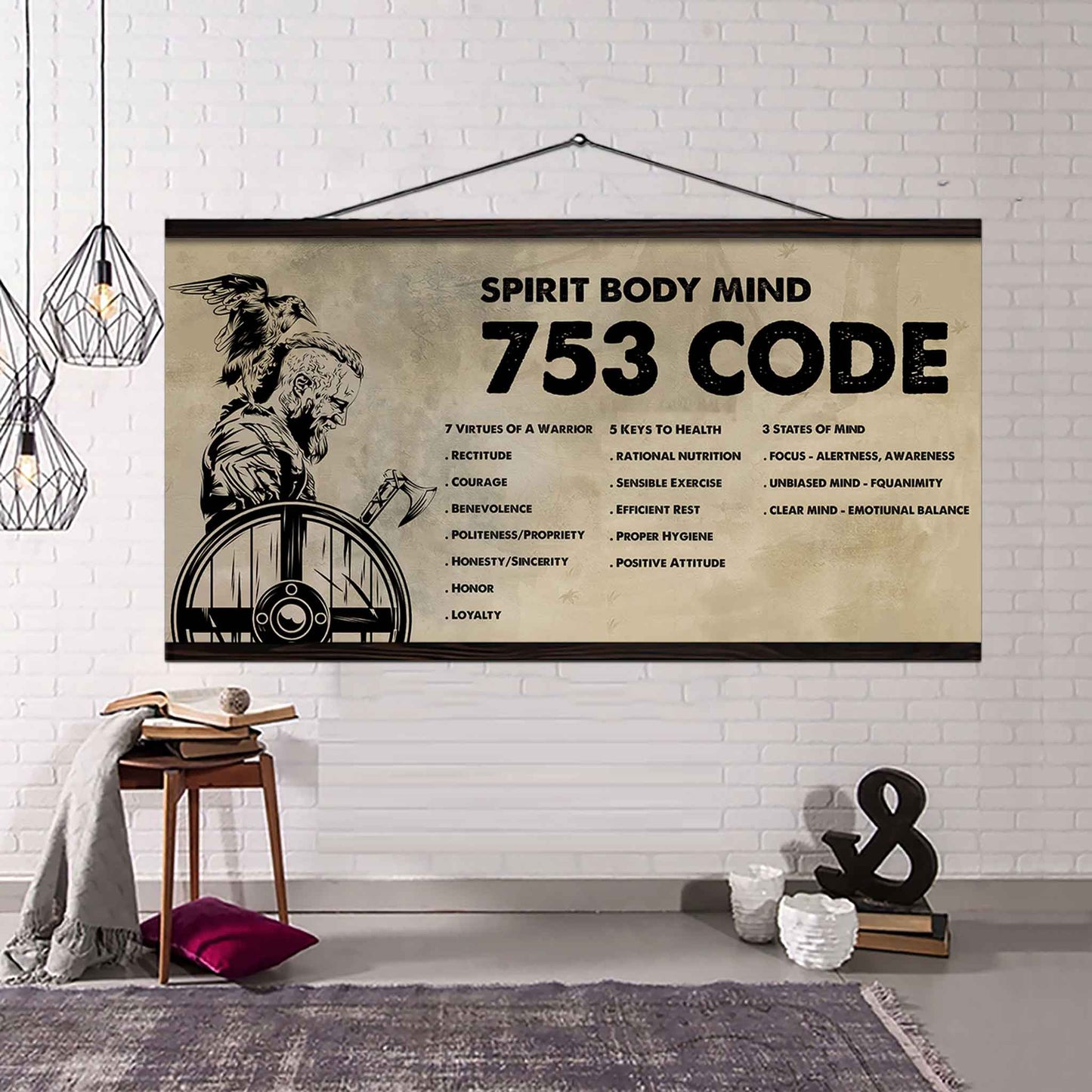 viking poster canvas 7 5 3 code motivation quotes