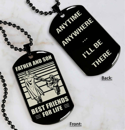 NVL-Personalized Double Sided Dog Tag Father And Son Best Friends For Life - Message on the back side