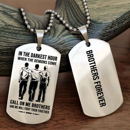 Cowboy Customizable engraved black dog tag double sided gift from brother, brother forevers