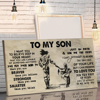 BASEBALL TO MY SON- I WANT YOU TO BELIEVE- CANVAS POSTER