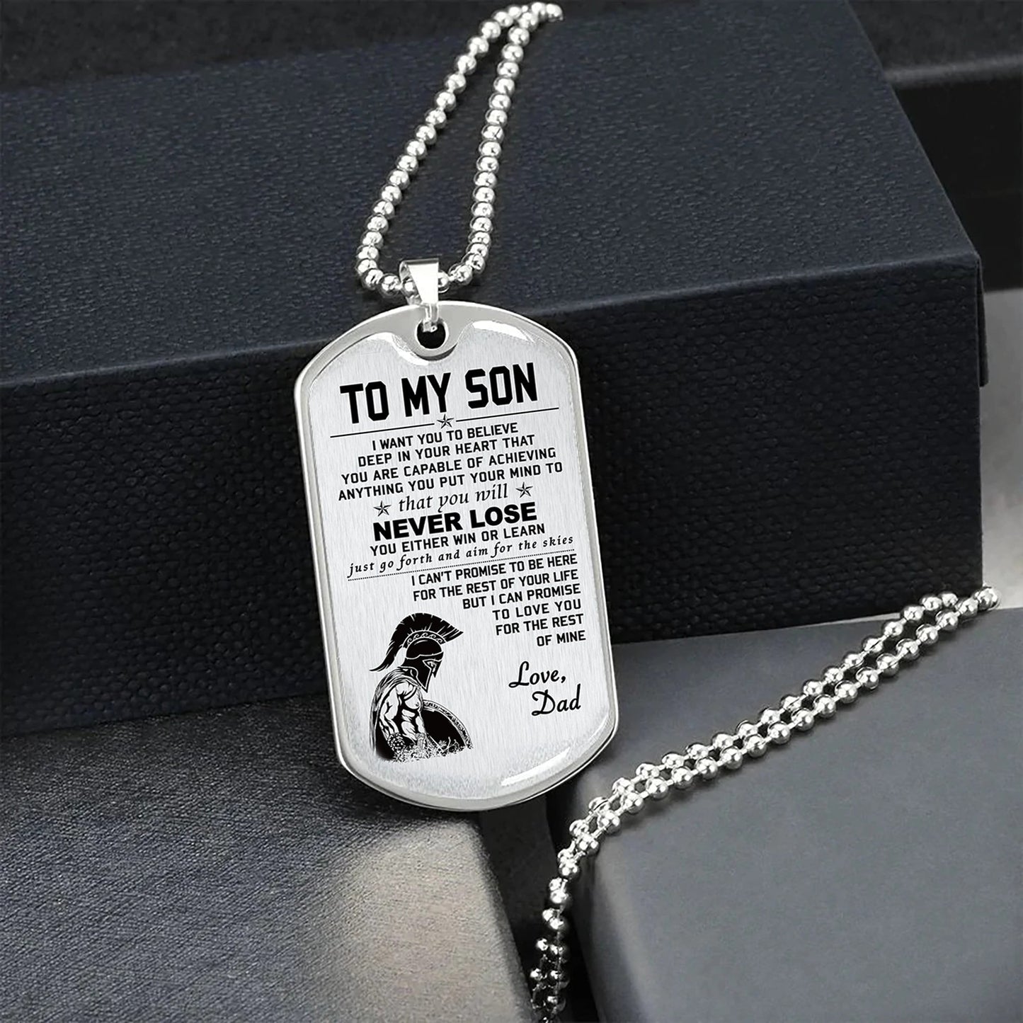 military chain dad to son dog tag you will never lose gift for son best gifts